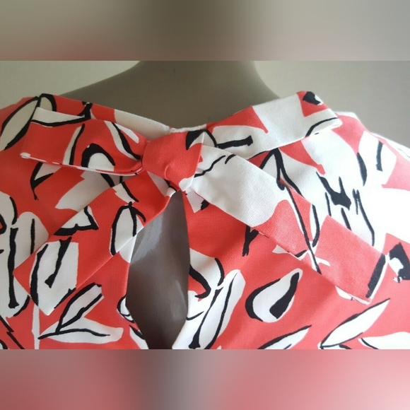 $2,400 NEW OSCAR DE LA RENTA STUNNING CORAL RED FLORAL RUNWAY BOW BAG DRESS 12 - Picture 6 of 10